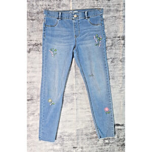 Wonder Nation Girls Leggings Jeans Flower Pattern Size xl 14-16 B0076